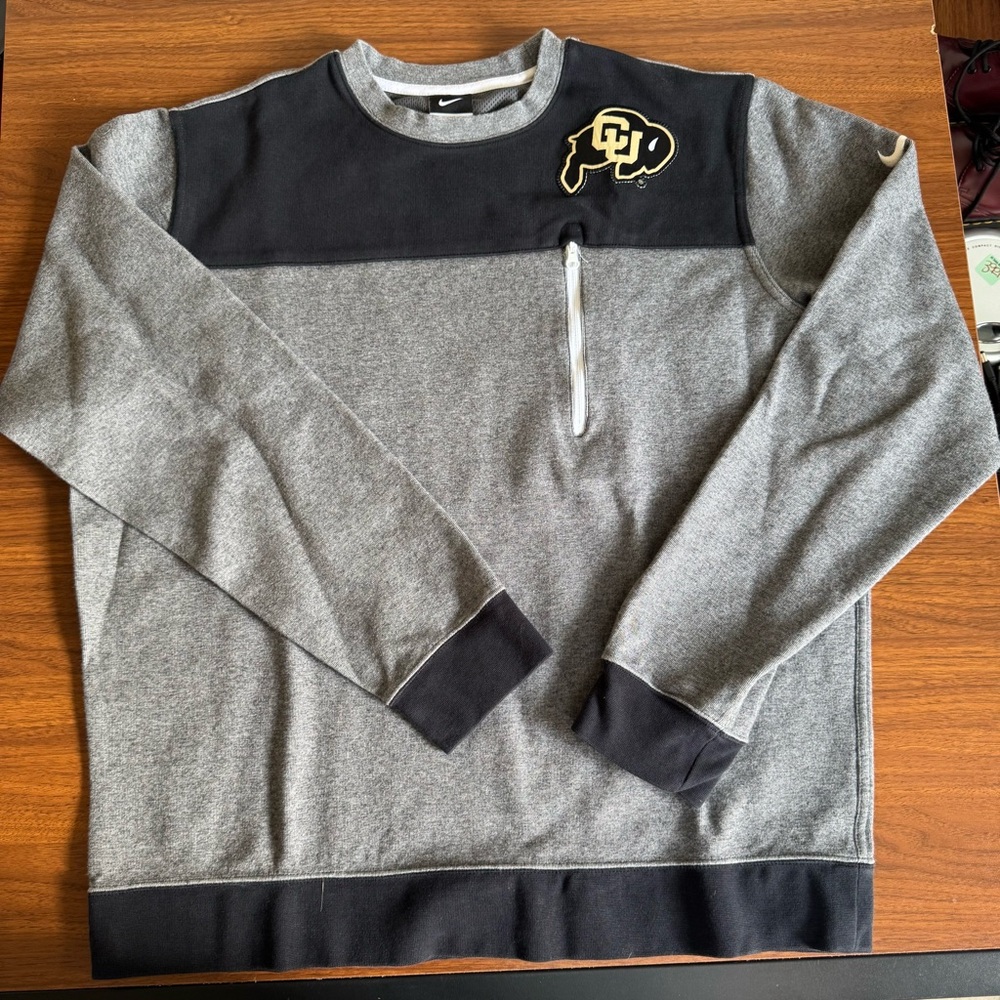 Nike Gray and Black Colorado Buffaloes Crewneck Sweatshirt